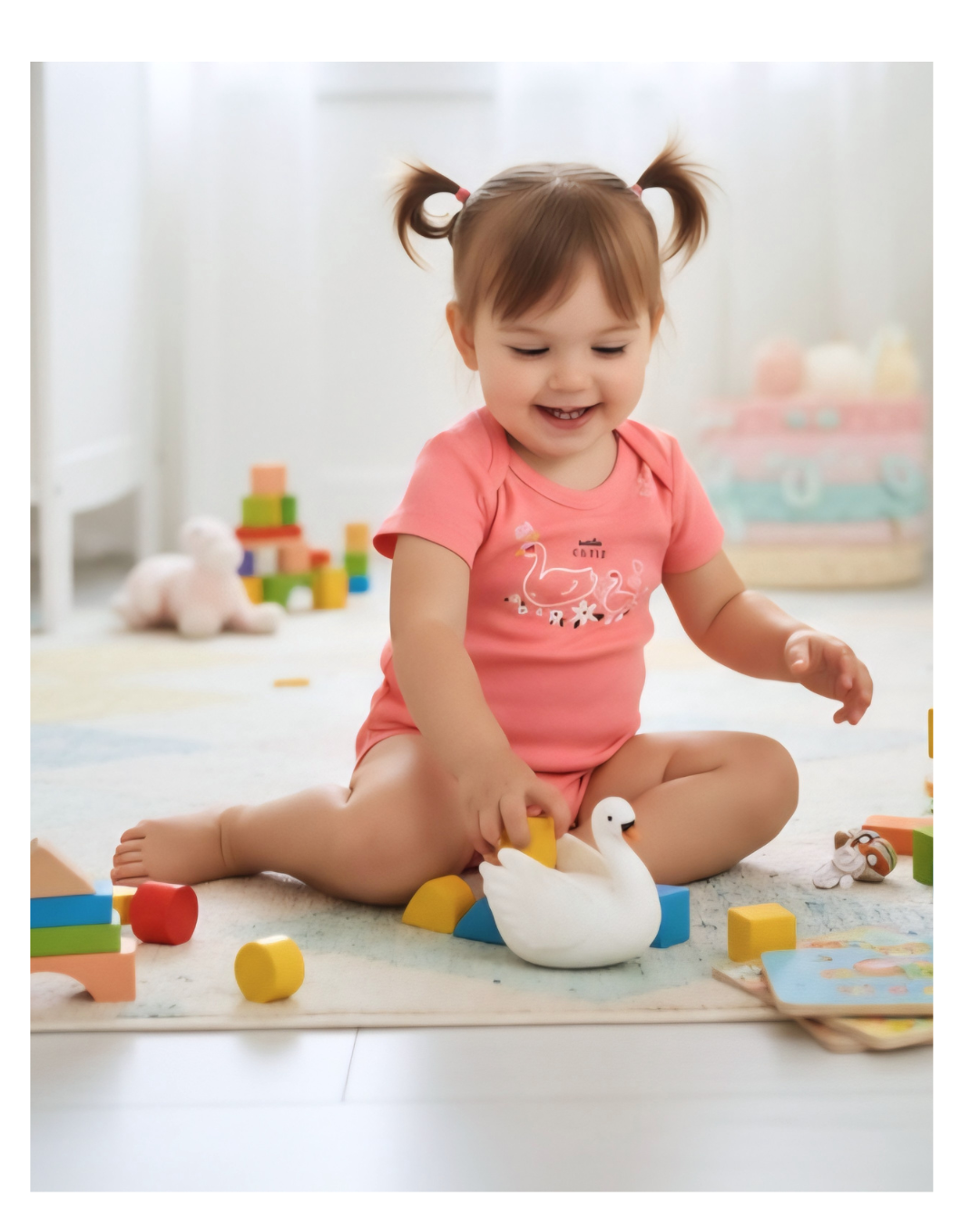 Set de 5 bodies manga corta 100% algodón para bebé - ¡Últimos en stock!