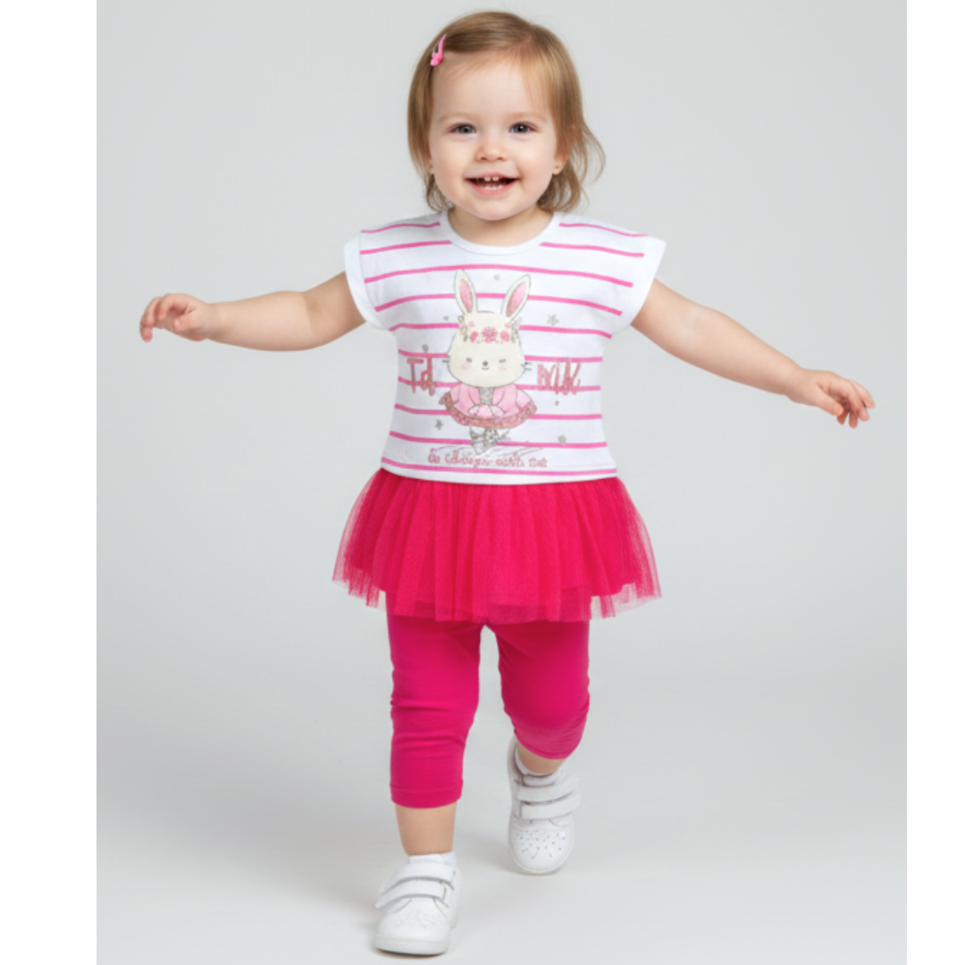 Conjunto 2 piezas 100% algodón para bebé hembra - ¡Último en stock!