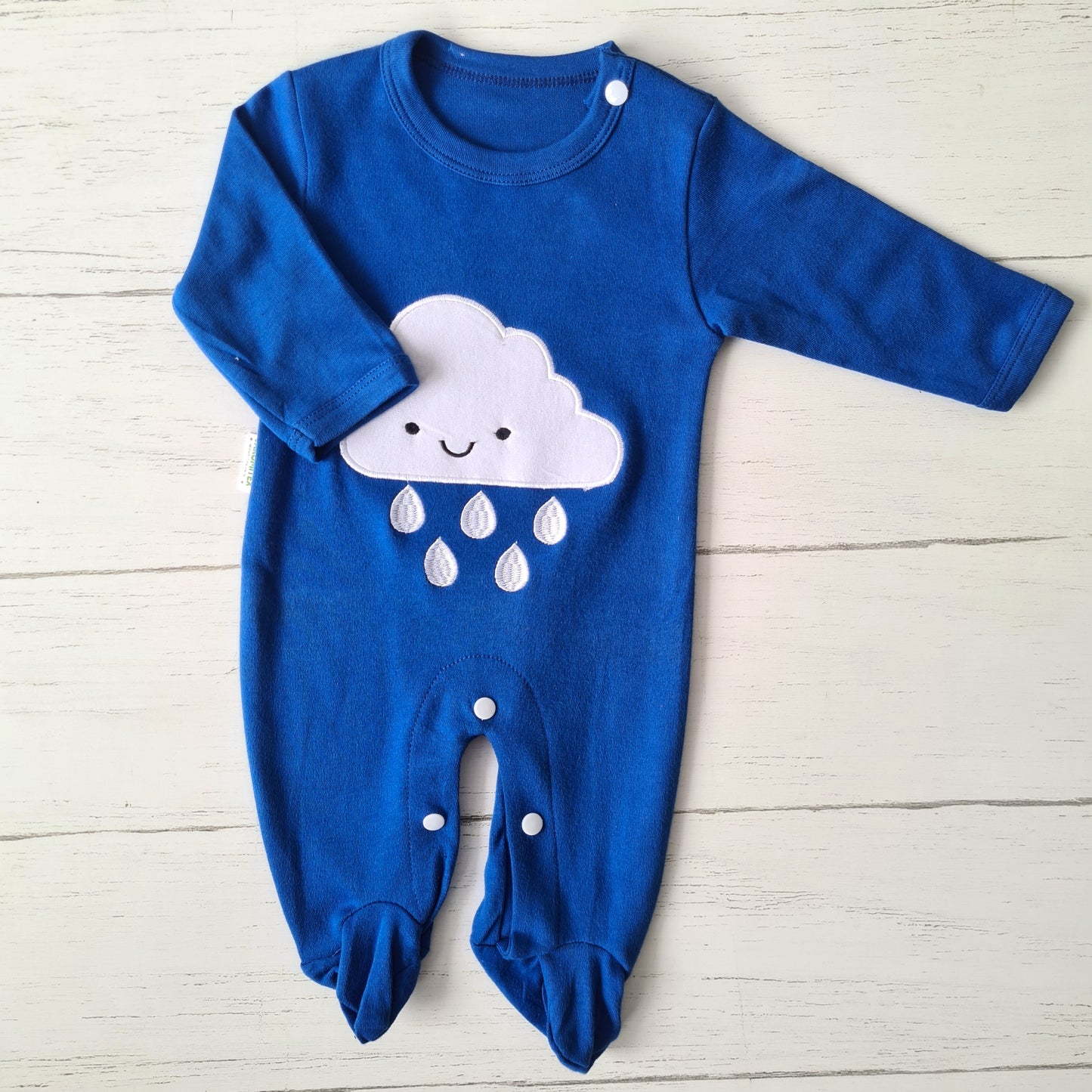 Enterito 100% algodón para bebé - Diseño nube azul