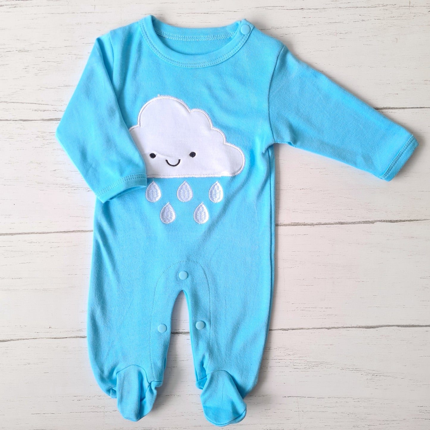 Enterito 100% algodón para bebé - Diseño nube celeste