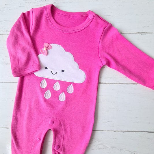 Enterito 100% algodón para bebé - Diseño nube rosa
