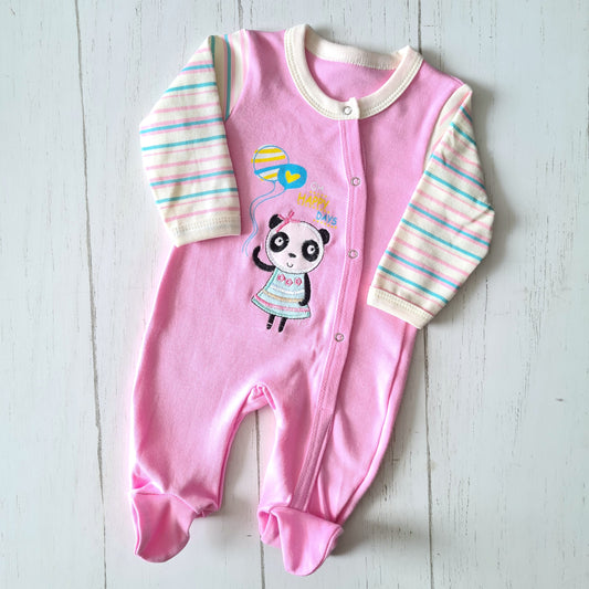 Enterito 100% algodón para bebé - Diseño pandita