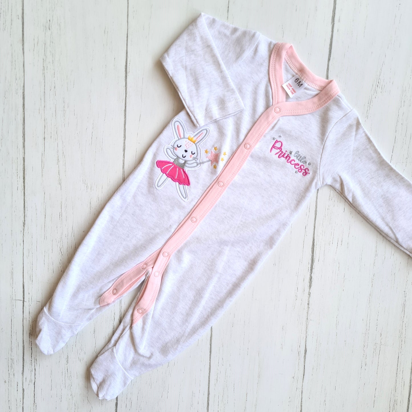 Enterito 100% algodón para bebé niña - Diseño conejita