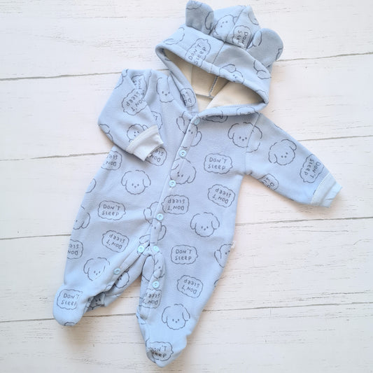 Enterito plush abrigado celeste