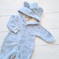 Enterito plush abrigado celeste