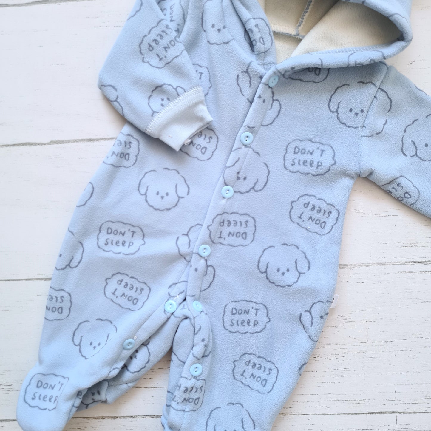 Enterito plush abrigado celeste