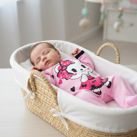 Enterito 100% algodón para bebé - Color rosa