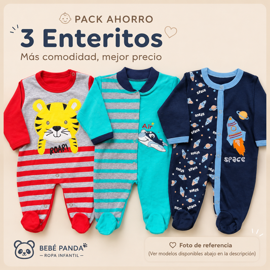 👶 Pack Ahorro 3 Enteritos – Más comodidad, mejor precio
