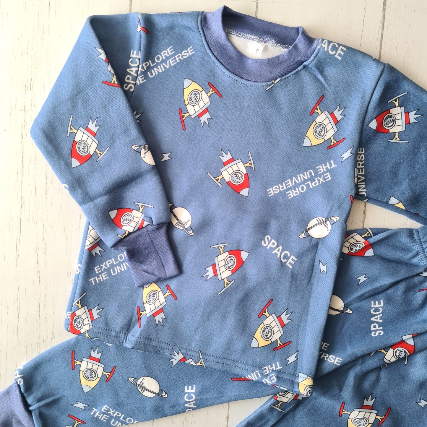 🐼 Pijama algodón azul con estampados