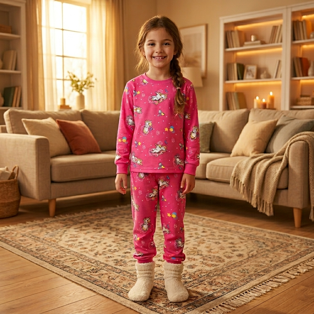 🐼 Pijama Algodón fuscia con estampados