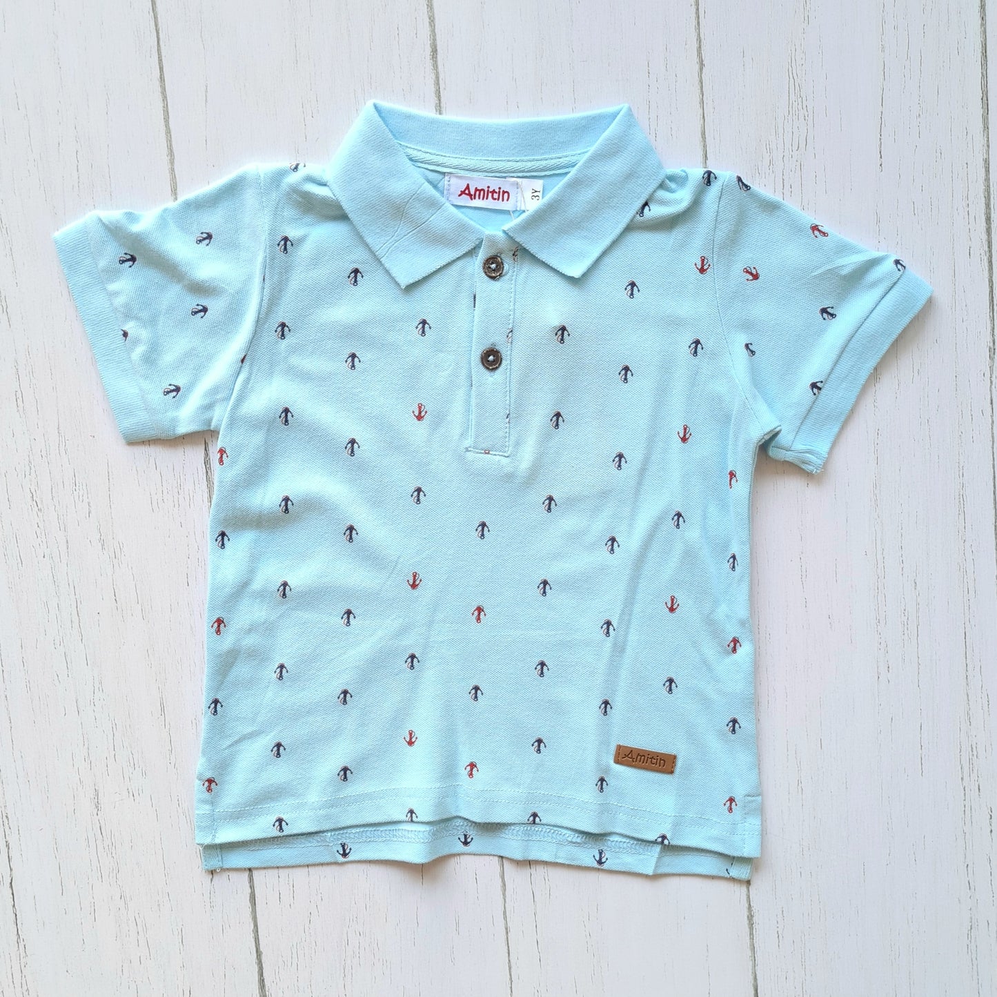 Polo algodón para niño - Color celeste