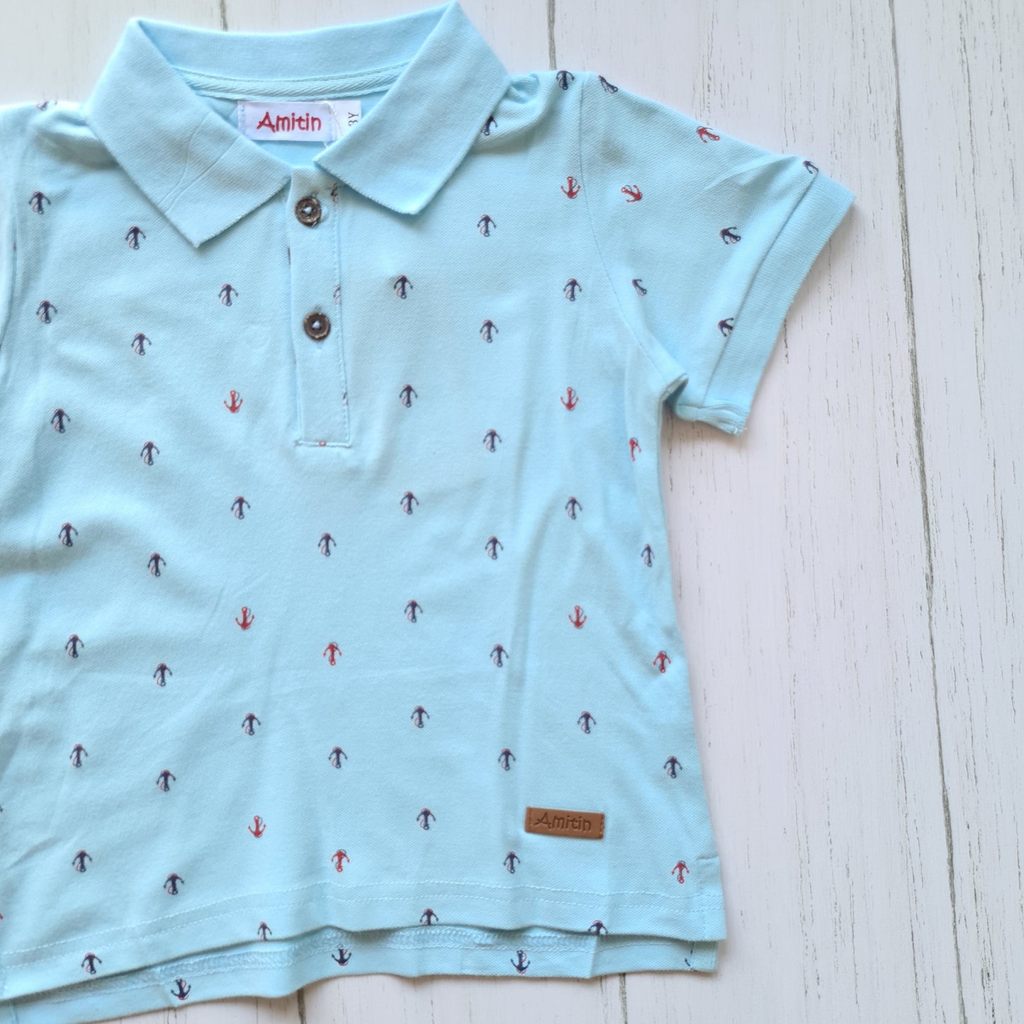 Polo algodón para niño - Color celeste