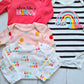 Set de 4 bodies manga larga 100% algodón para bebé niña - Modelitos arcoíris