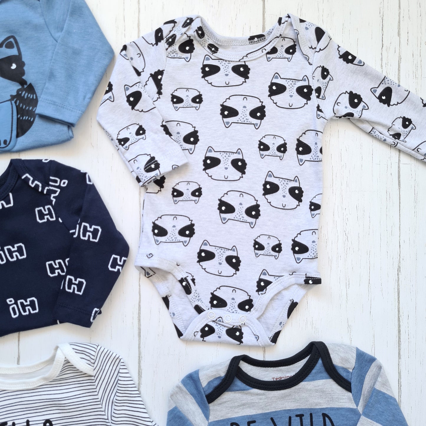 🐼 Pack 5 bodies algodón niño