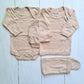 Set ajuar de 5 piezas 100% algodón para bebé - color beige