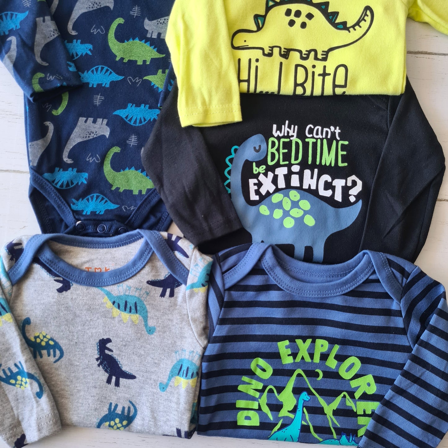 🐼 Pack 5 bodies algodón niño