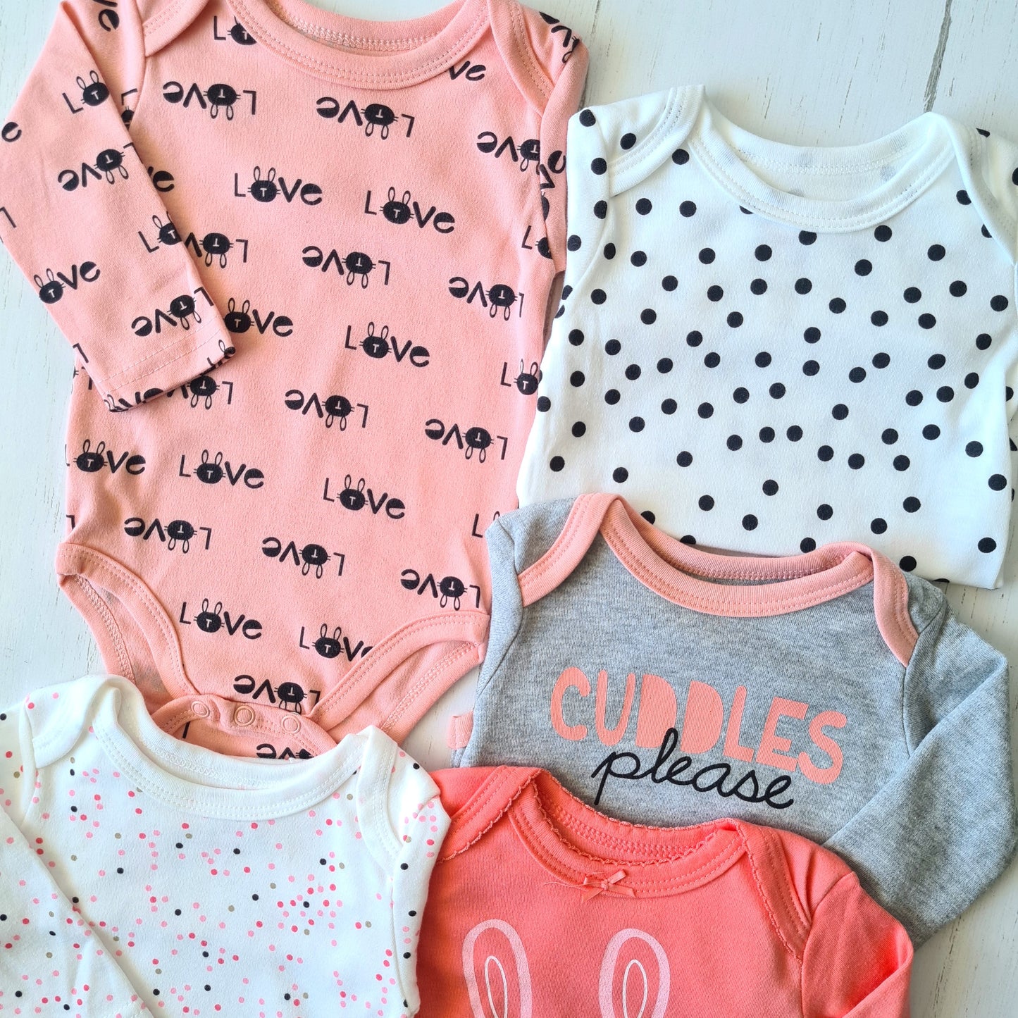 🐼 Pack 5 bodies algodón niña