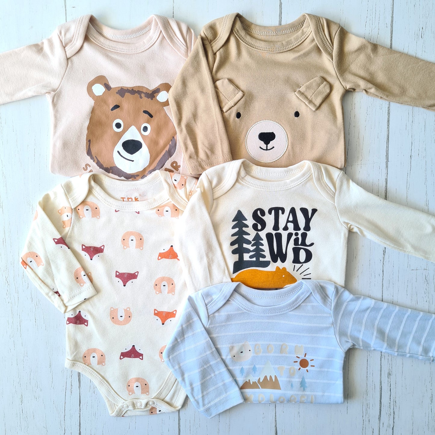 🐼Pack 5 bodies algodón niño