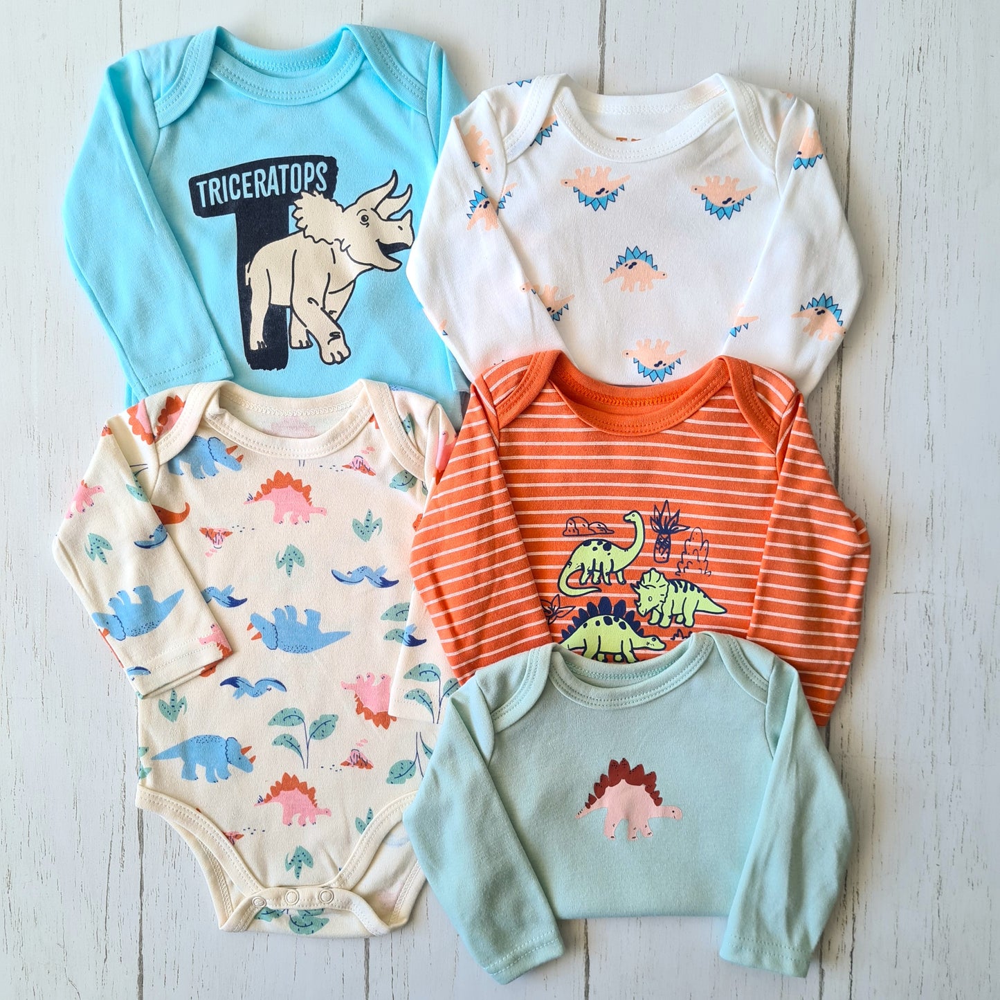 🐼 Pack 5 bodies algodón niño