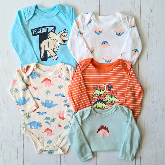 🐼 Pack 5 bodies algodón niño