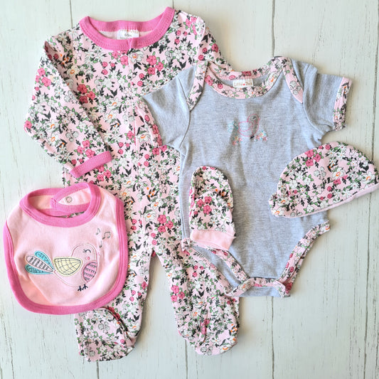 🐼 Pack ajuar algodón estampado 5 piezas