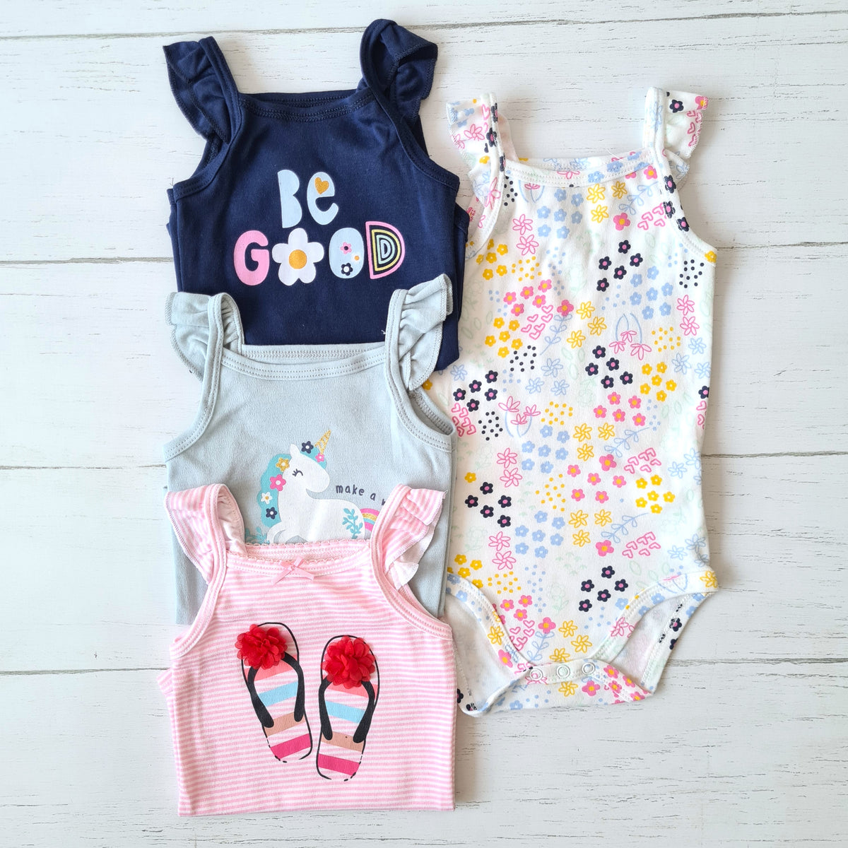 🐼 Pack 4 bodies algodón niña