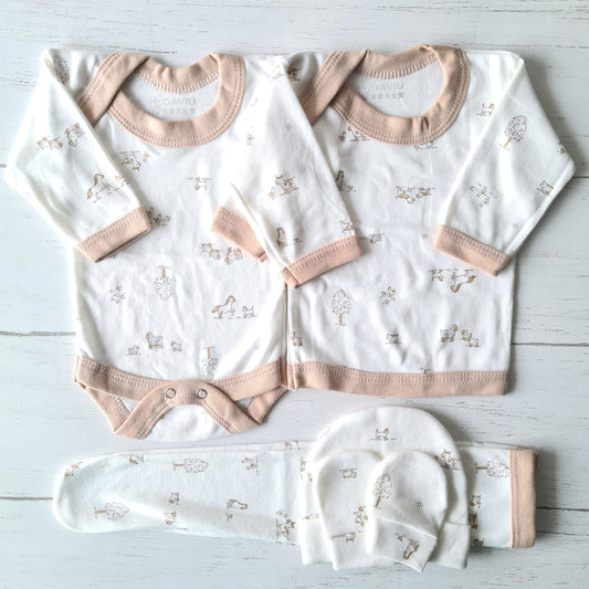 🐼 Ajuar algodón estampado 5 piezas