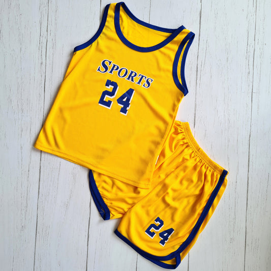 Conjunto 2 piezas 100% algodón para bebe - Diseño básquetbol
