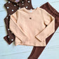 Conjunto 3 piezas 100% algodón abrigado para niña - Modelito tonalidades café