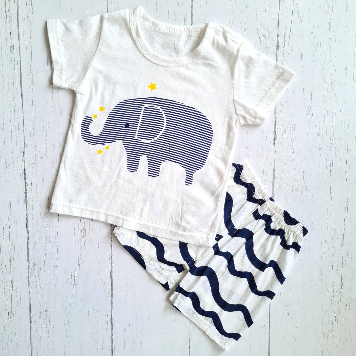 Conjunto 2 piezas algodón para bebé - Diseño elefante