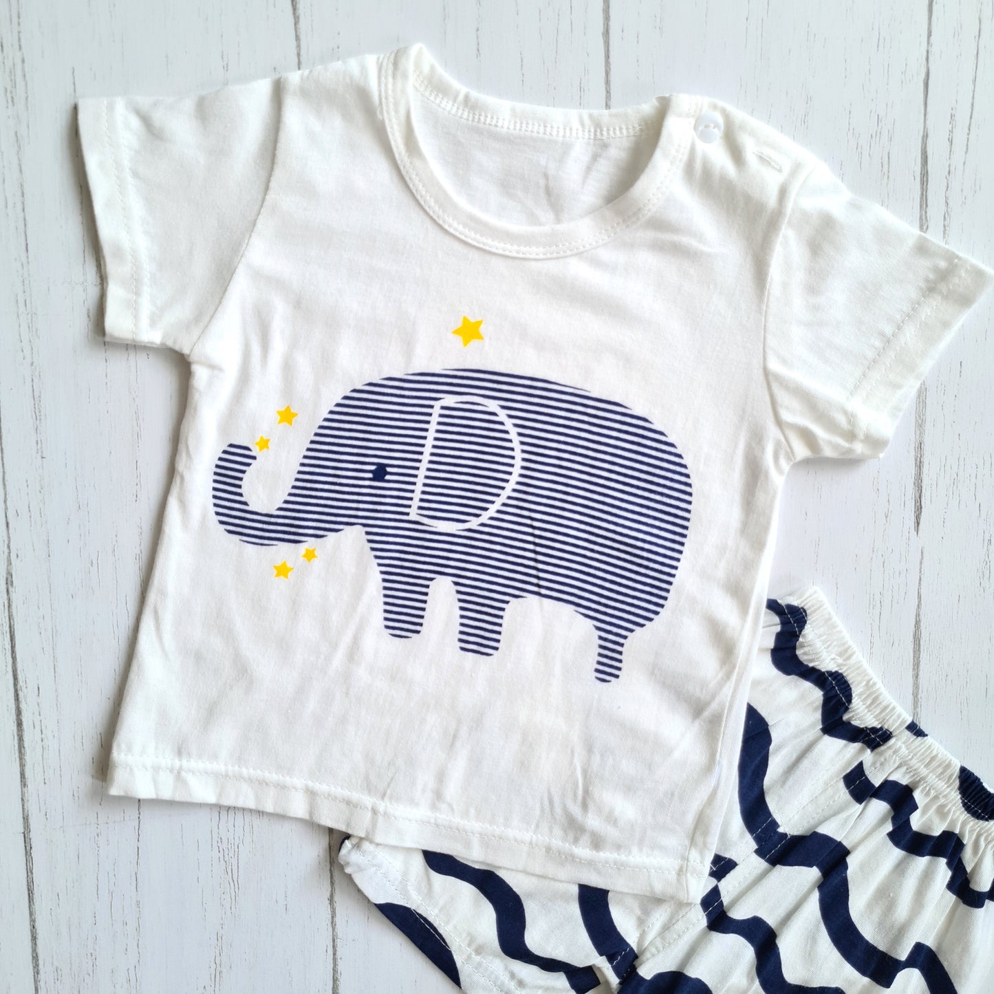 Conjunto 2 piezas algodón para bebé - Diseño elefante