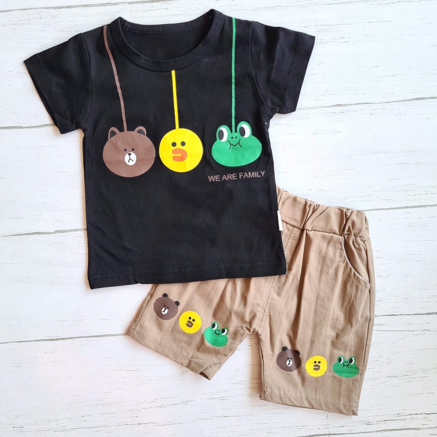 Conjunto 2 piezas algodón para bebé niño - Diseño Monitos