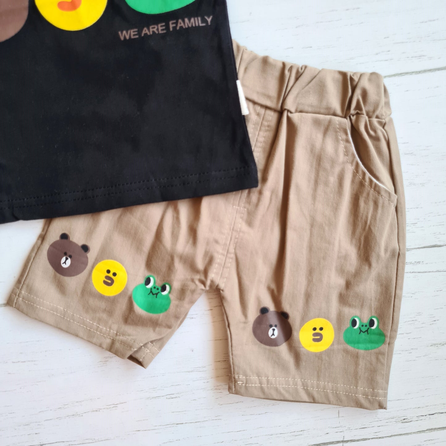 Conjunto 2 piezas algodón para bebé niño - Diseño Monitos