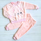 Conjunto 2 piezas plush abrigado para niña - Diseño gatita rosa
