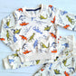 Conjunto 2 piezas algodón abrigado para niño - Diseño dinosaurios