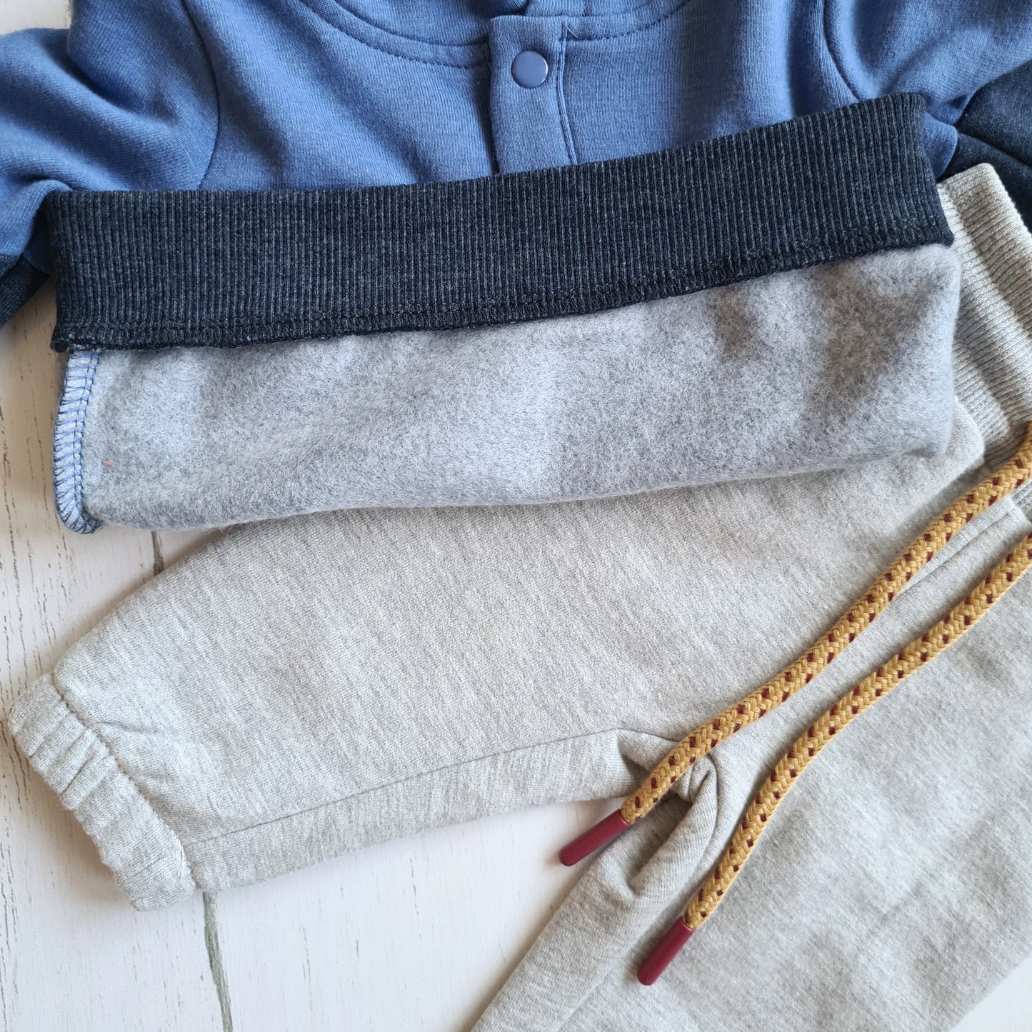 Conjunto 2 piezas 100% algodón abrigado para bebé varón - Color azul