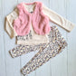 Conjunto 2 piezas 100% algodón abrigado para niña - Diseño tigrita