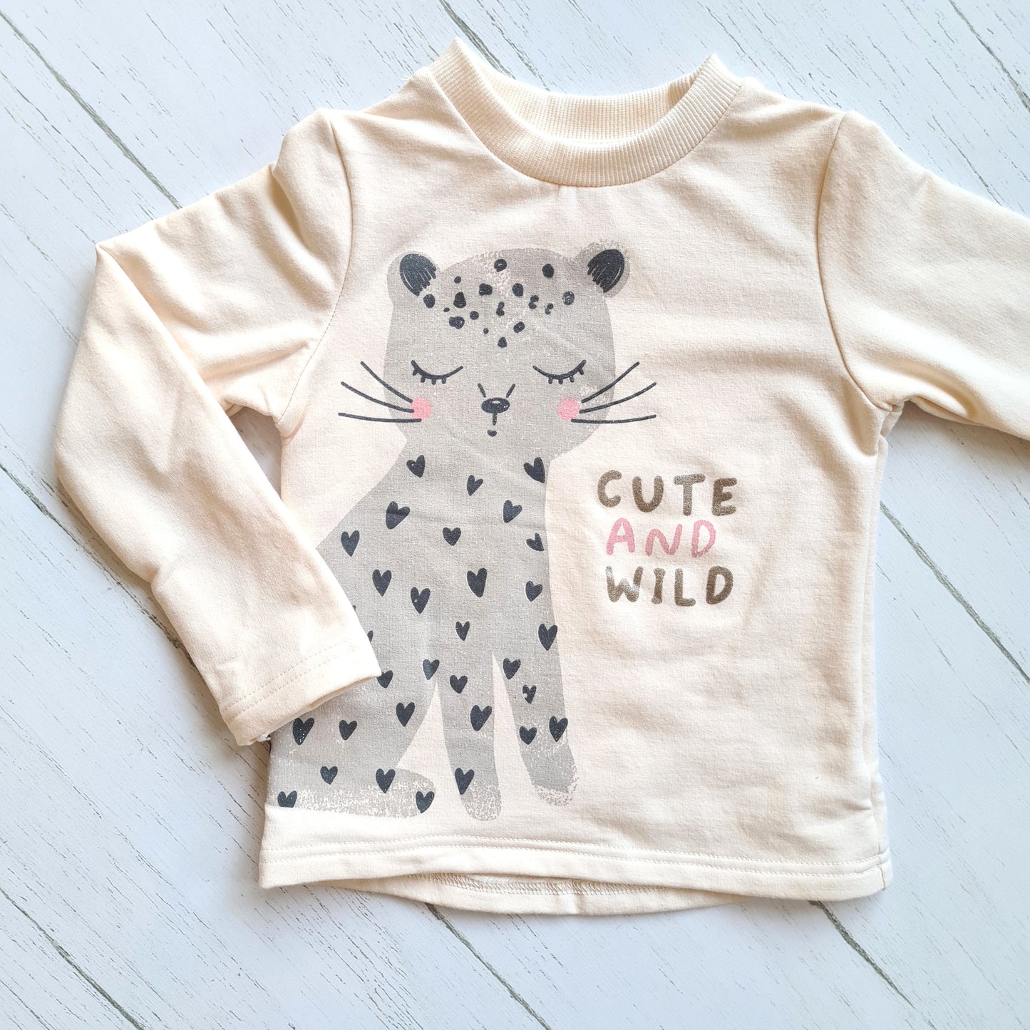 Conjunto 2 piezas 100% algodón abrigado para niña - Diseño tigrita