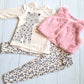 Conjunto 2 piezas 100% algodón abrigado para niña - Diseño tigrita
