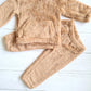Conjunto 2 piezas plush abrigado - Color café