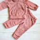 Conjunto 2 piezas plush abrigado para niña - Color rosa