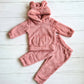 Conjunto 2 piezas plush abrigado para niña - Color rosa