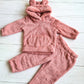 Conjunto 2 piezas plush abrigado para niña - Color rosa