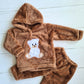 Conjunto 2 piezas plush abrigado para bebé niño - Modelito osito café