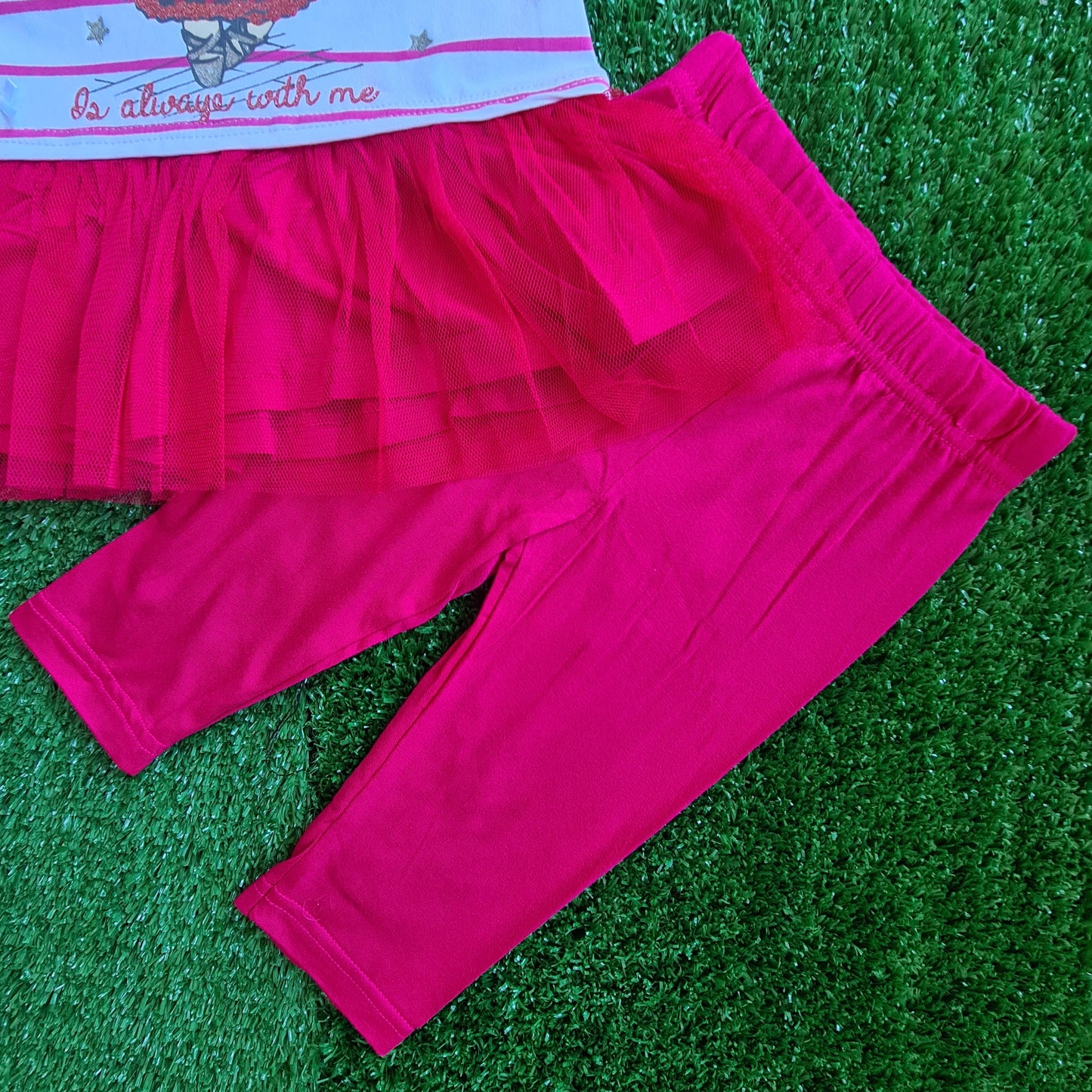 Conjunto 2 piezas 100% algodón para bebé hembra - Modelito conejita fucsia