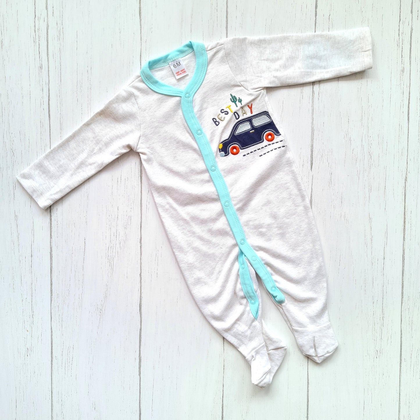 Enterito 100% algodón para bebé niño - Modelito autito