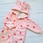 Enterito plush abrigado rosa