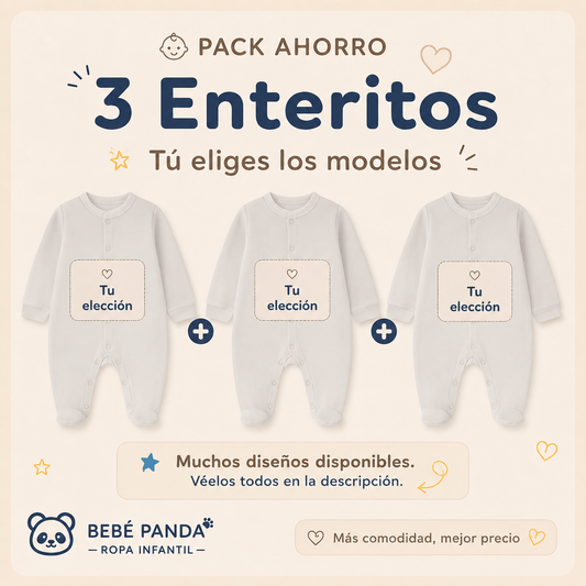 👶 Pack Ahorro 3 Enteritos – Más comodidad, mejor precio