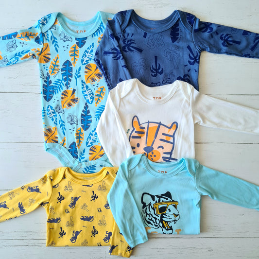 🐼 Pack 5 bodies algodón niño