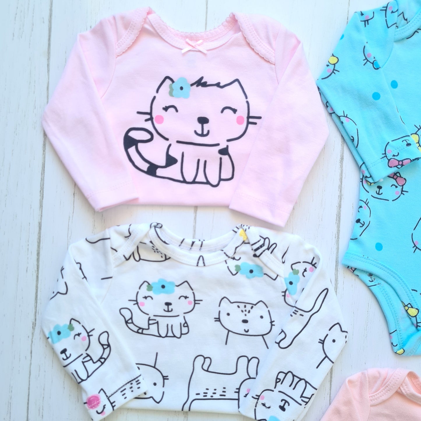 🐼 Pack 5 bodies algodón niña